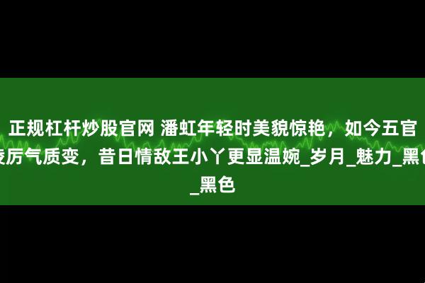正规杠杆炒股官网 潘虹年轻时美貌惊艳，如今五官凌厉气质变，昔日情敌王小丫更显温婉_岁月_魅力_黑色